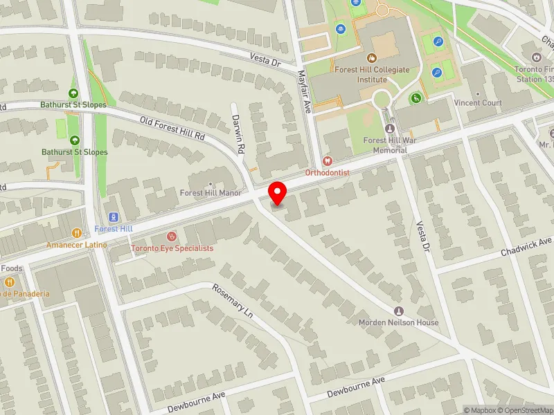RentSafeTO apartment evaluation map view of 117 OLD FOREST HILL RD in Toronto-St. Paul's, Toronto