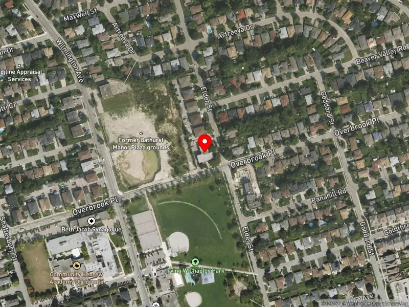 RentSafeTO apartment evaluation satellite view of 118 OVERBROOK PL in York Centre, Toronto