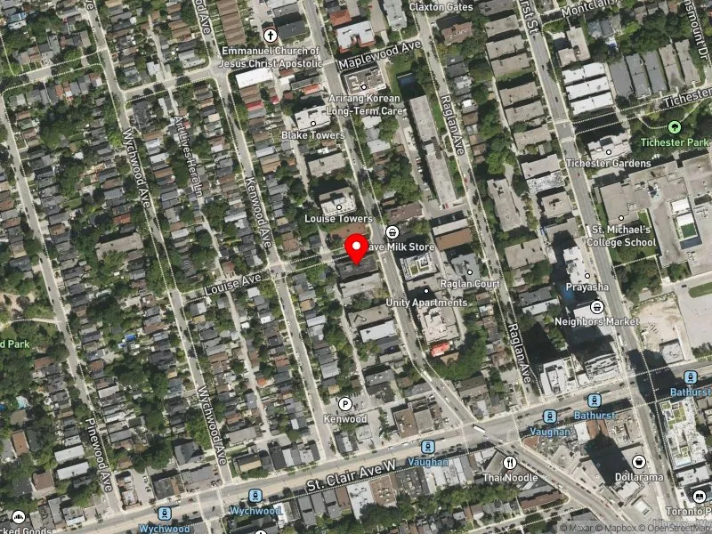 RentSafeTO apartment evaluation satellite view of 118 VAUGHAN RD in Toronto-St. Paul's, Toronto