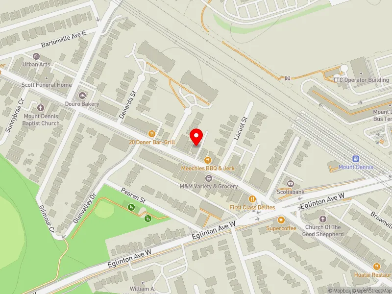 RentSafeTO apartment evaluation map view of 1197 WESTON RD in York South-Weston, Toronto