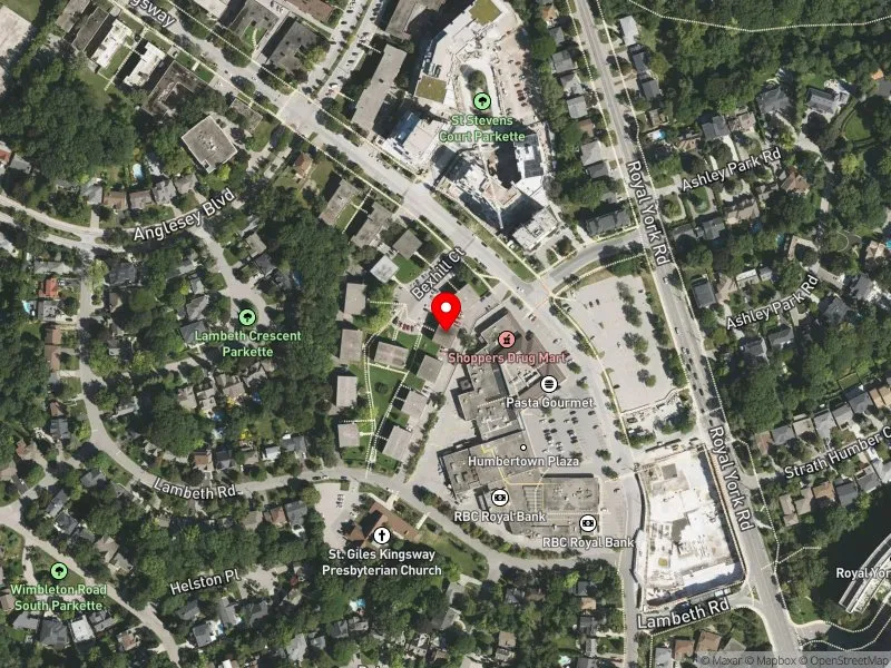 RentSafeTO apartment evaluation satellite view of 12 BEXHILL CRT in Etobicoke Centre, Toronto