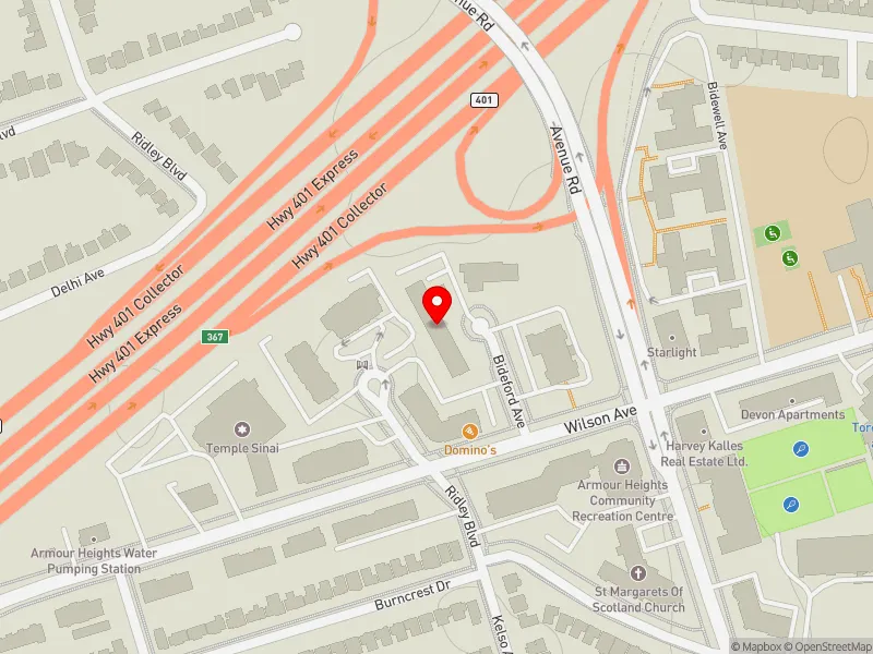 RentSafeTO apartment evaluation map view of 12 BIDEFORD AVE in Eglinton-Lawrence, Toronto