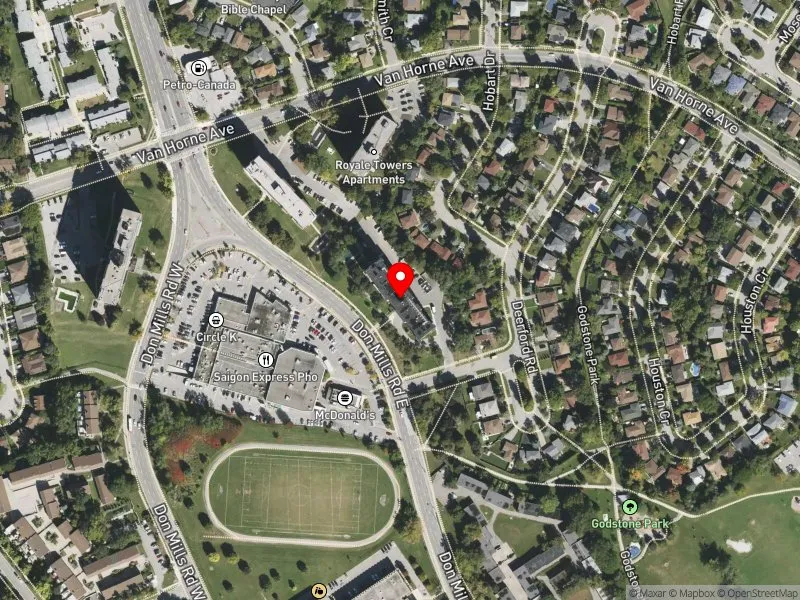RentSafeTO apartment evaluation satellite view of 12 DEERFORD RD in Don Valley North, Toronto