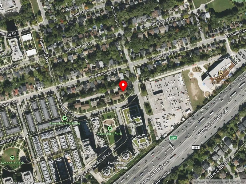 RentSafeTO apartment evaluation satellite view of 12 OAKBURN CRES in Willowdale, Toronto