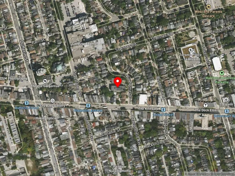 RentSafeTO apartment evaluation satellite view of 12 RUSHOLME DR in Davenport, Toronto