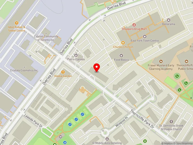 RentSafeTO apartment evaluation map view of 12 THORNCLIFFE PARK DR in Don Valley West, Toronto