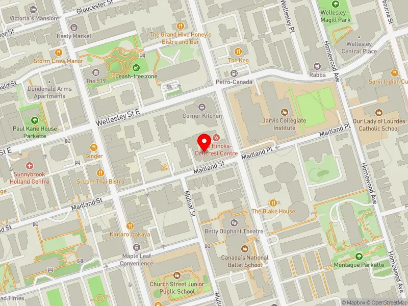 RentSafeTO apartment evaluation map view of 120 MAITLAND ST in Toronto Centre, Toronto