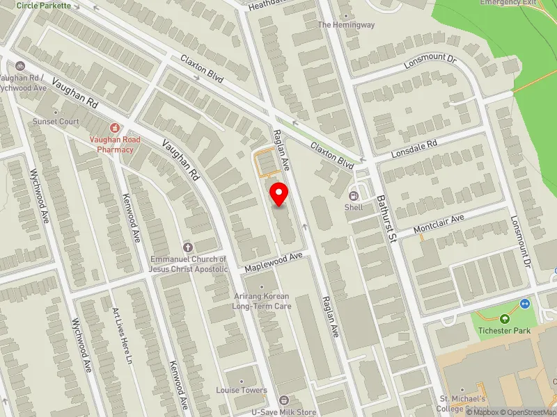RentSafeTO apartment evaluation map view of 120 RAGLAN AVE in Toronto-St. Paul's, Toronto