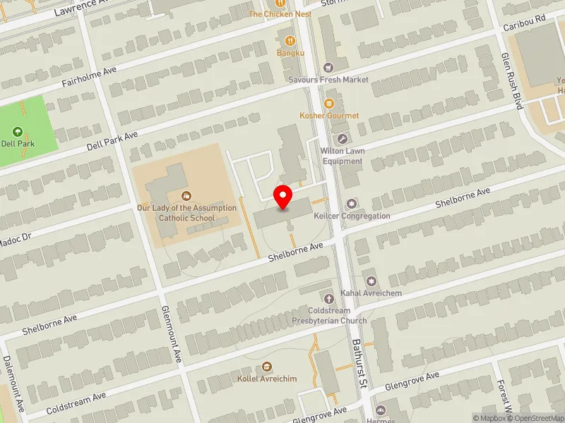 RentSafeTO apartment evaluation map view of 120 SHELBORNE AVE in Eglinton-Lawrence, Toronto
