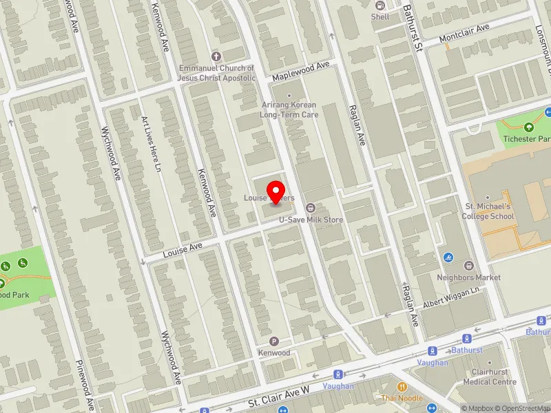 RentSafeTO apartment evaluation map view of 120 VAUGHAN RD in Toronto-St. Paul's, Toronto