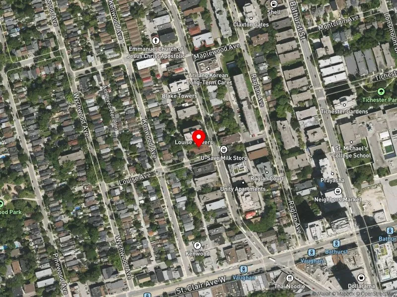RentSafeTO apartment evaluation satellite view of 120 VAUGHAN RD in Toronto-St. Paul's, Toronto
