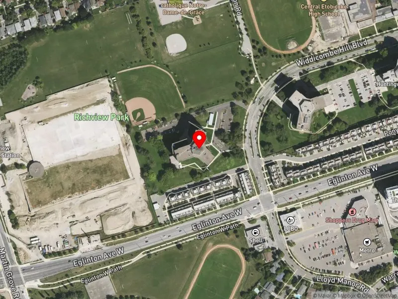 RentSafeTO apartment evaluation satellite view of 120 WIDDICOMBE HILL BLVD in Etobicoke Centre, Toronto