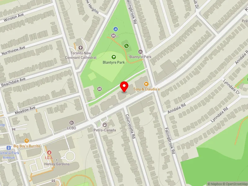 RentSafeTO apartment evaluation map view of 1200 KINGSTON RD in Scarborough Southwest, Toronto