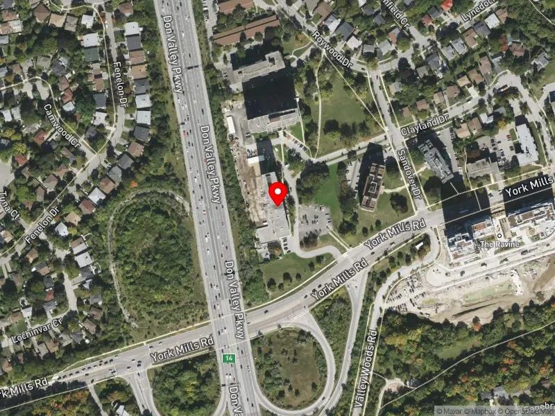 RentSafeTO apartment evaluation satellite view of 1200 YORK MILLS RD in Don Valley East, Toronto