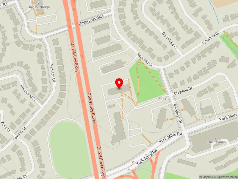 RentSafeTO apartment evaluation map view of 1202 YORK MILLS RD in Don Valley East, Toronto
