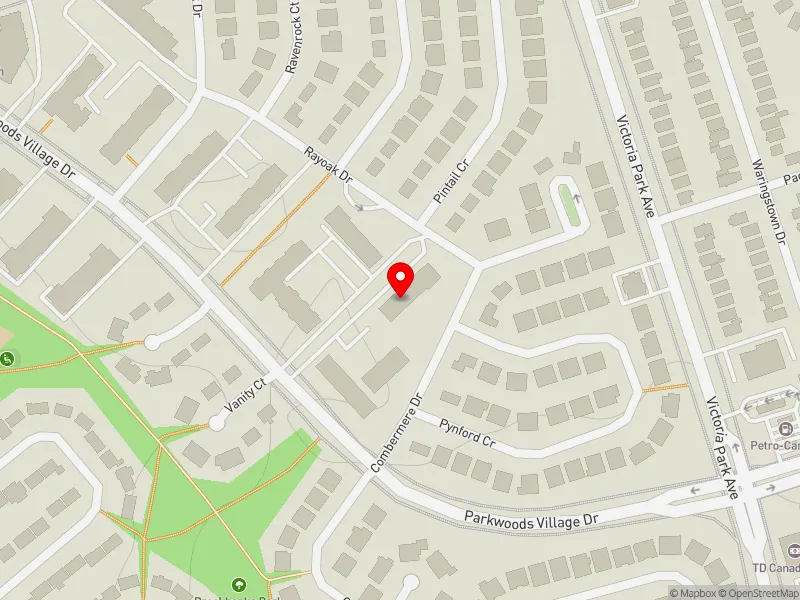 RentSafeTO apartment evaluation map view of 121 COMBERMERE DR in Don Valley East, Toronto