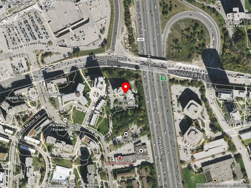 RentSafeTO apartment evaluation satellite view of 121 PARKWAY FOREST DR in Don Valley North, Toronto