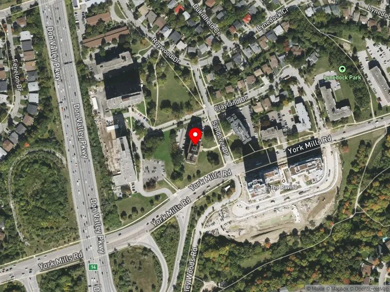 RentSafeTO apartment evaluation satellite view of 1210 YORK MILLS RD in Don Valley East, Toronto