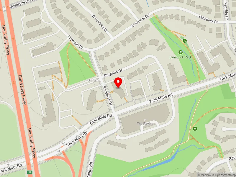 RentSafeTO apartment evaluation map view of 1216 YORK MILLS RD in Don Valley East, Toronto