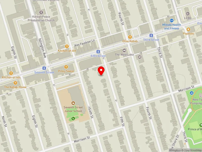 RentSafeTO apartment evaluation map view of 122 FIFTH ST in Etobicoke-Lakeshore, Toronto
