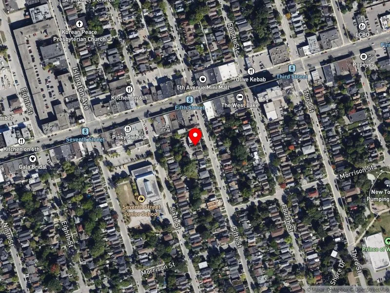 RentSafeTO apartment evaluation satellite view of 122 FIFTH ST in Etobicoke-Lakeshore, Toronto