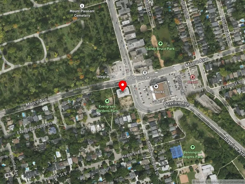 RentSafeTO apartment evaluation satellite view of 1220 BAYVIEW AVE in Don Valley West, Toronto