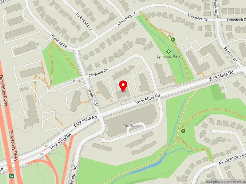 RentSafeTO apartment evaluation map view of 1222 YORK MILLS RD in Don Valley East, Toronto