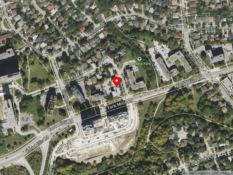RentSafeTO apartment evaluation satellite view of 1230 YORK MILLS RD in Don Valley East, Toronto