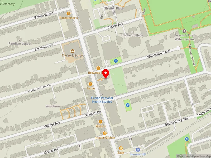 RentSafeTO apartment evaluation map view of 1233 YONGE ST in University-Rosedale, Toronto