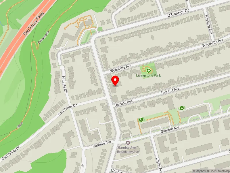 RentSafeTO apartment evaluation map view of 1243 BROADVIEW AVE in Toronto-Danforth, Toronto