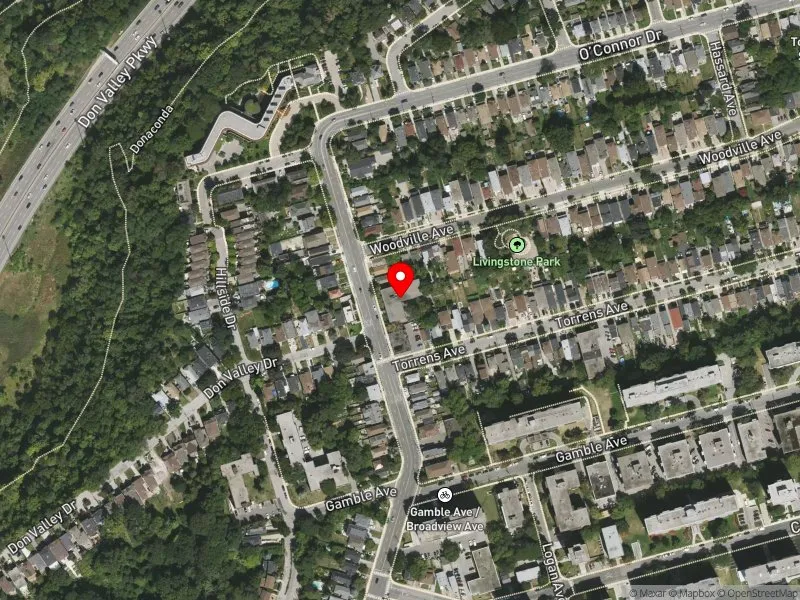 RentSafeTO apartment evaluation satellite view of 1243 BROADVIEW AVE in Toronto-Danforth, Toronto
