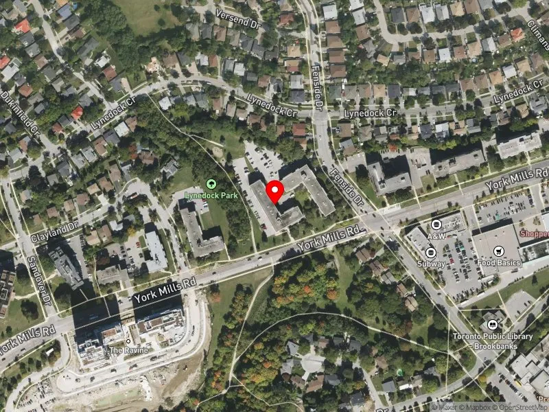 RentSafeTO apartment evaluation satellite view of 1244 YORK MILLS RD in Don Valley East, Toronto