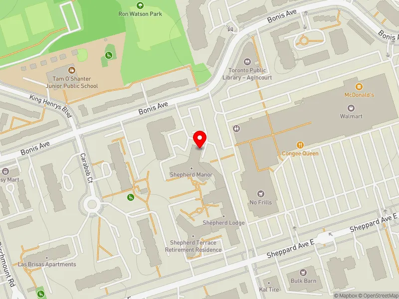 RentSafeTO apartment evaluation map view of 125 BONIS AVE in Scarborough-Agincourt, Toronto
