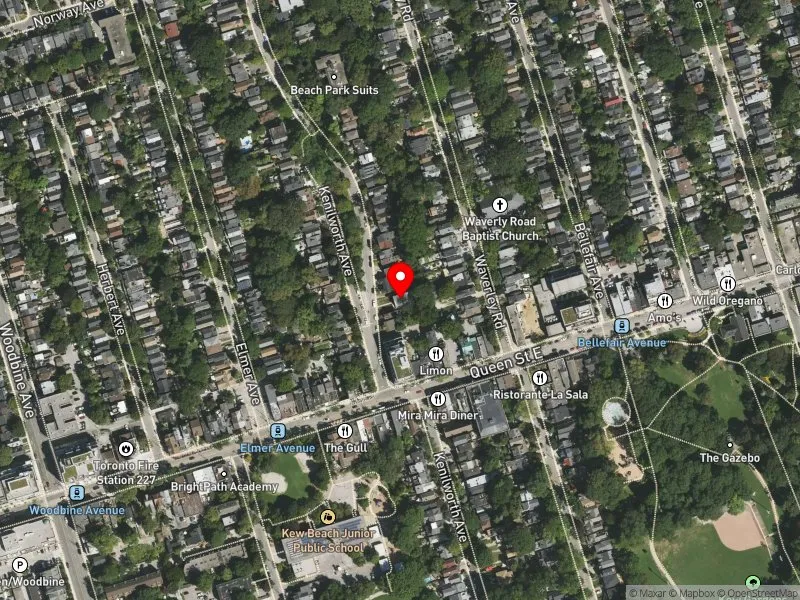 RentSafeTO apartment evaluation satellite view of 125 KENILWORTH AVE in Beaches-East York, Toronto