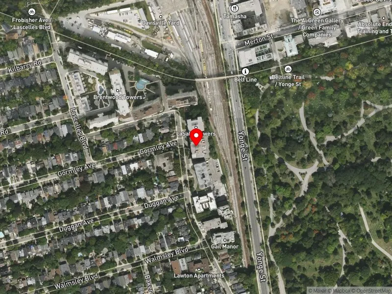 RentSafeTO apartment evaluation satellite view of 125 LAWTON BLVD in Toronto-St. Paul's, Toronto