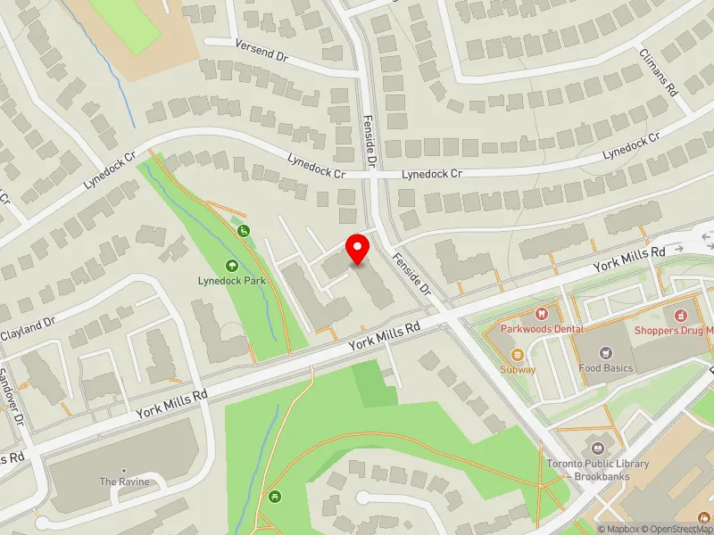 RentSafeTO apartment evaluation map view of 1254 YORK MILLS RD in Don Valley East, Toronto