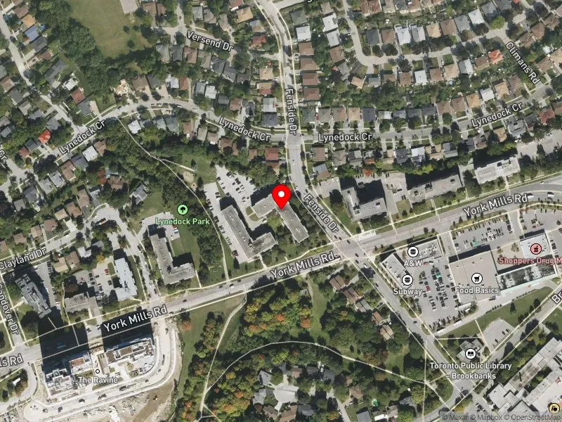 RentSafeTO apartment evaluation satellite view of 1254 YORK MILLS RD in Don Valley East, Toronto