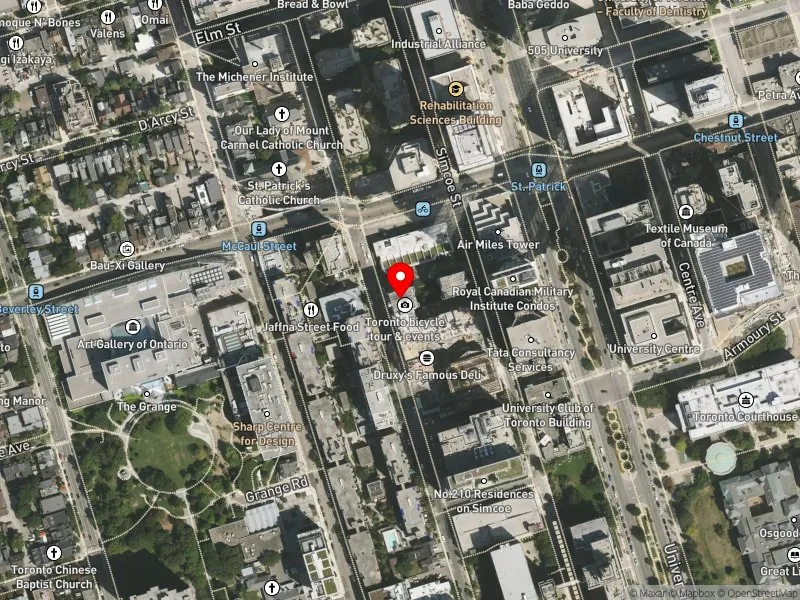 RentSafeTO apartment evaluation satellite view of 127 ST PATRICK ST in Spadina-Fort York, Toronto