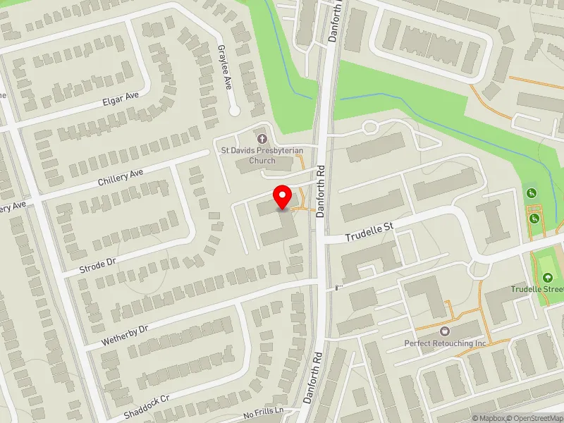 RentSafeTO apartment evaluation map view of 1284 DANFORTH RD in Scarborough Centre, Toronto