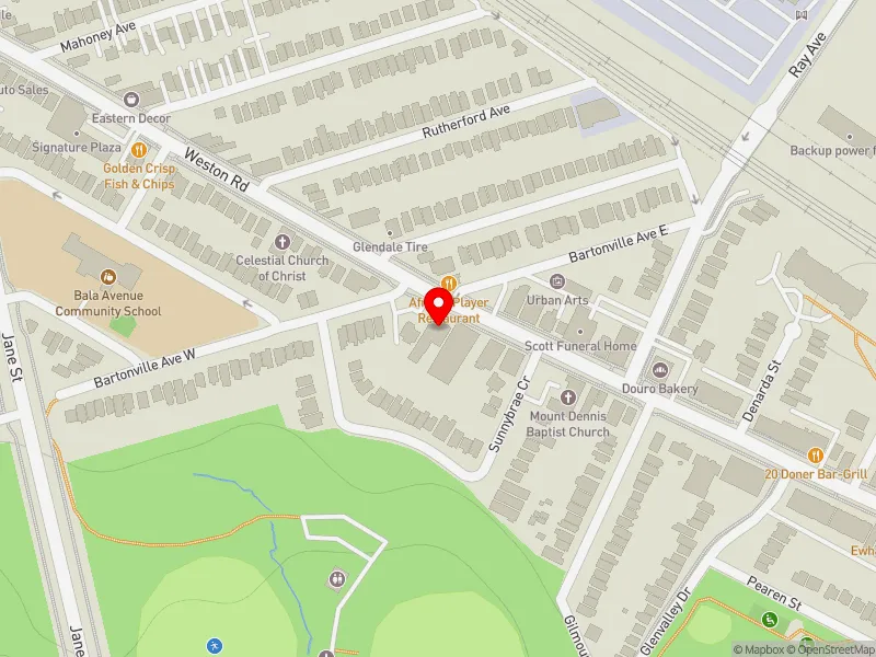 RentSafeTO apartment evaluation map view of 1296 WESTON RD in York South-Weston, Toronto