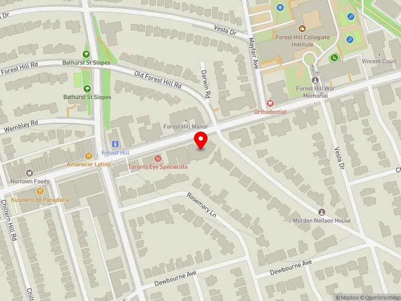 RentSafeTO apartment evaluation map view of 130 OLD FOREST HILL RD in Toronto-St. Paul's, Toronto