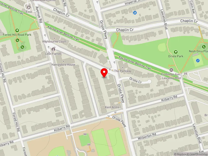 RentSafeTO apartment evaluation map view of 130 ORIOLE PKWY in Toronto-St. Paul's, Toronto