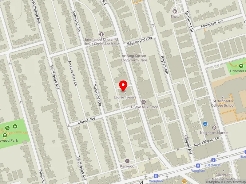 RentSafeTO apartment evaluation map view of 130 VAUGHAN RD in Toronto-St. Paul's, Toronto