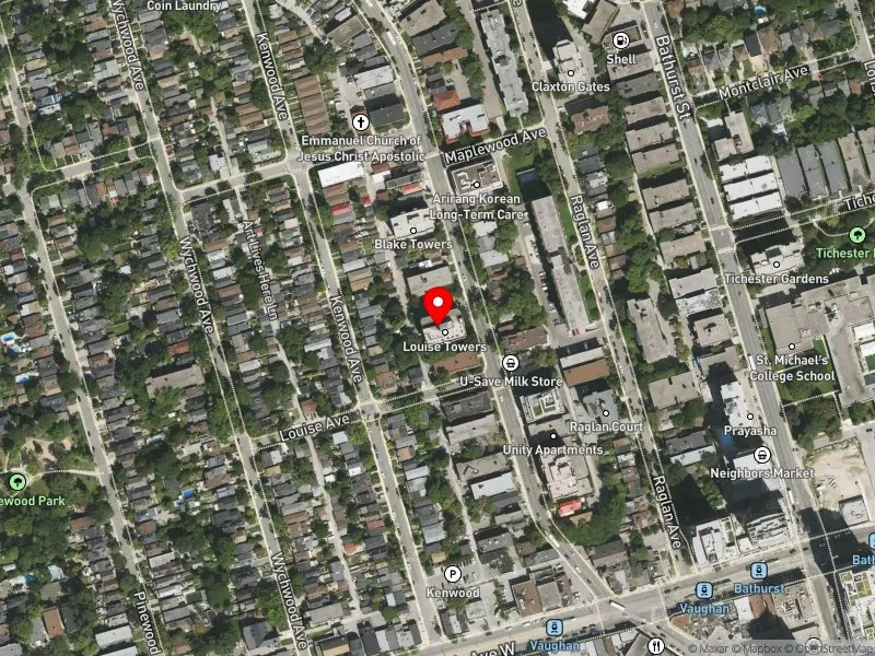 RentSafeTO apartment evaluation satellite view of 130 VAUGHAN RD in Toronto-St. Paul's, Toronto