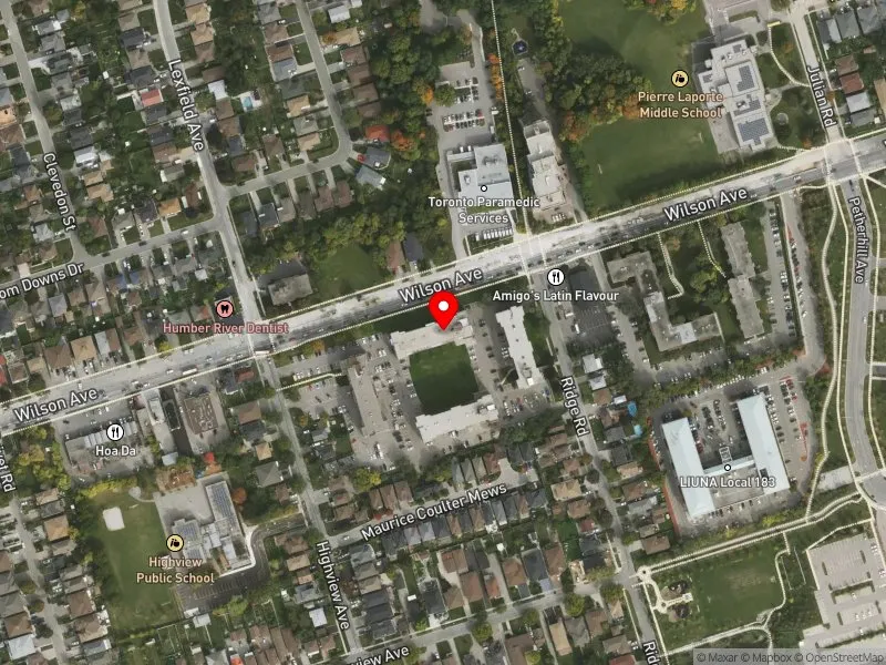 RentSafeTO apartment evaluation satellite view of 1305 WILSON AVE in York Centre, Toronto
