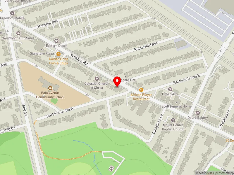 RentSafeTO apartment evaluation map view of 1306 WESTON RD in York South-Weston, Toronto