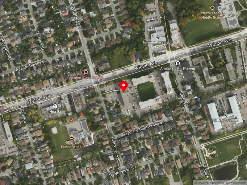 RentSafeTO apartment evaluation satellite view of 1309 WILSON AVE in York Centre, Toronto