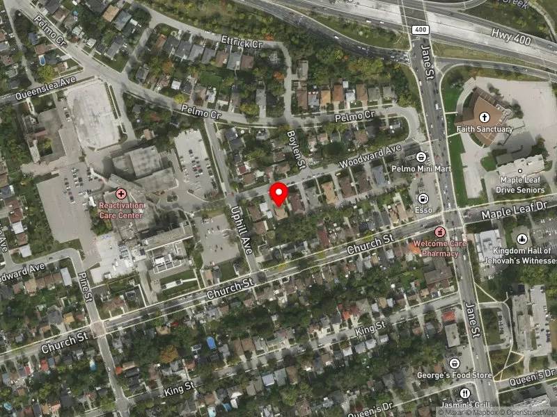 RentSafeTO apartment evaluation satellite view of 131 WOODWARD AVE in York South-Weston, Toronto