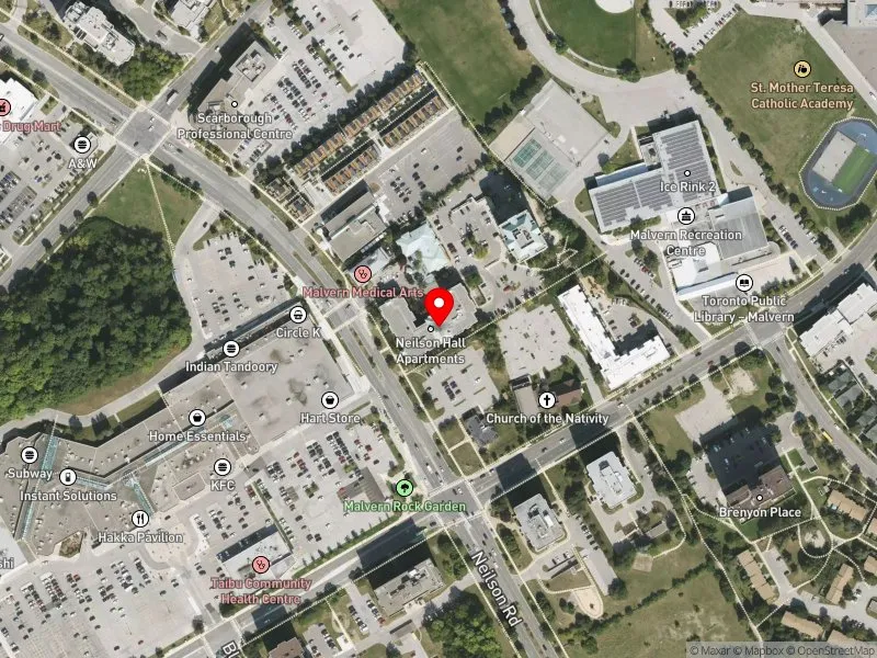 RentSafeTO apartment evaluation satellite view of 1315 NEILSON RD in Scarborough-Rouge Park, Toronto