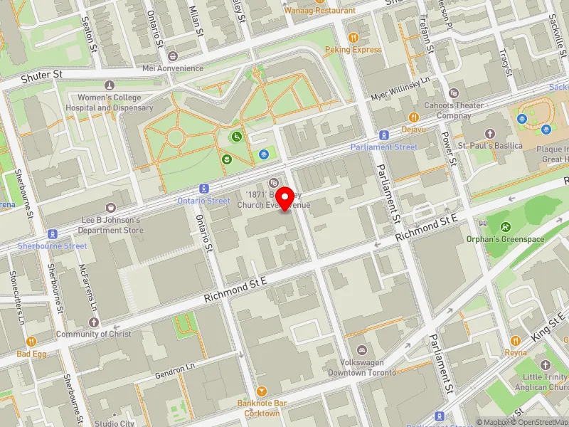 RentSafeTO apartment evaluation map view of 132 BERKELEY ST in Toronto Centre, Toronto